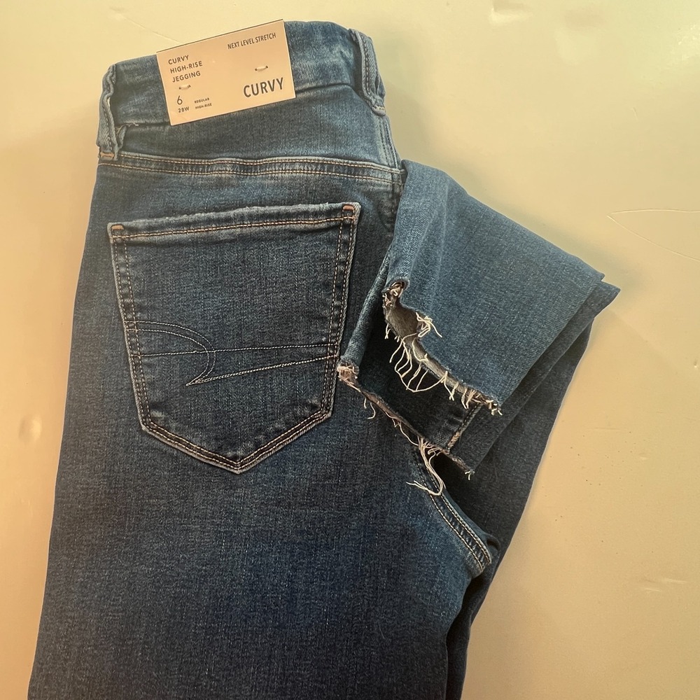 New American Eagle Women's Jegging Jeans‎ Sz 6 28W Blue NWT Stretch